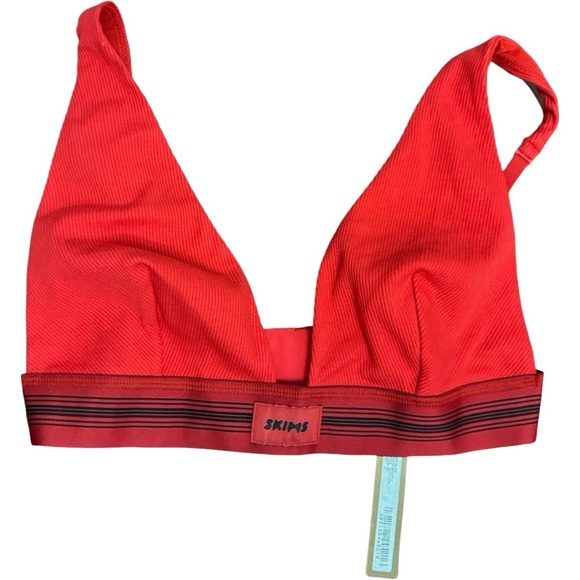 NWT! SKIMS Cotton Rib Plunge Bralette (M) - Picture 3 of 6